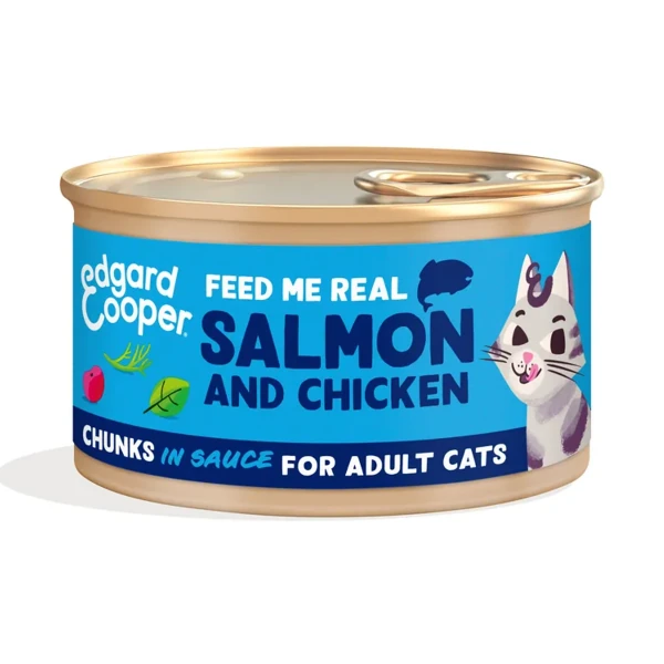 Chunks in sauce for adult cats - Salmon, Edgar & Cooper