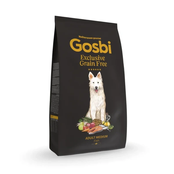 Exclusive grain free adult fish medium, 3 kg, Gosbi