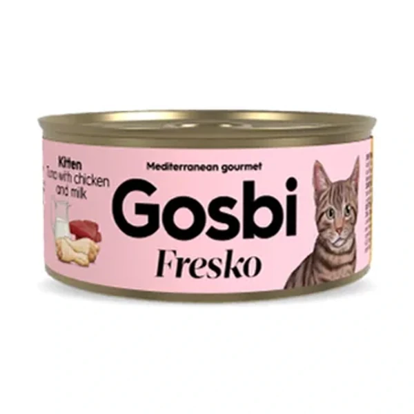 Fresko cat atun con pollo y leche Kitten, 70 g, Gosbi