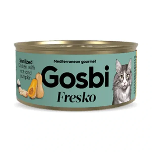 Fresko cat chicken with rice, pumpkin sterilized, 70 g, Gosbi