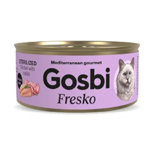 Fresko cat patee pollo con conejo sterilized, 70 g, Gosbi