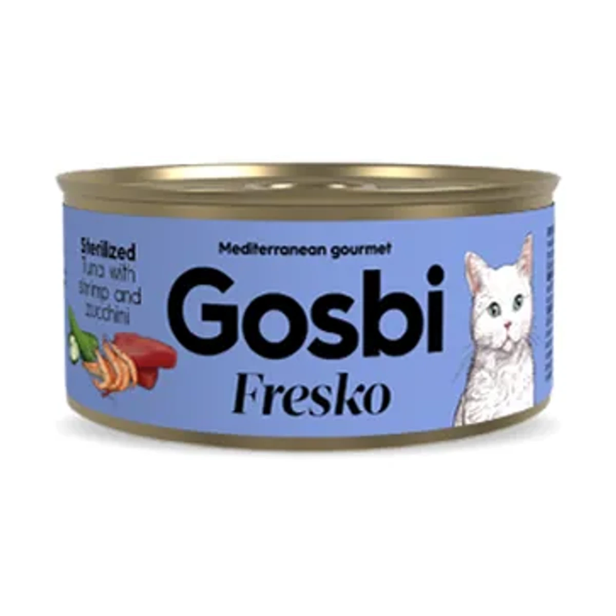 Fresko cat tuna with shrimp, zucchini sterilized, 70 g, Gosbi