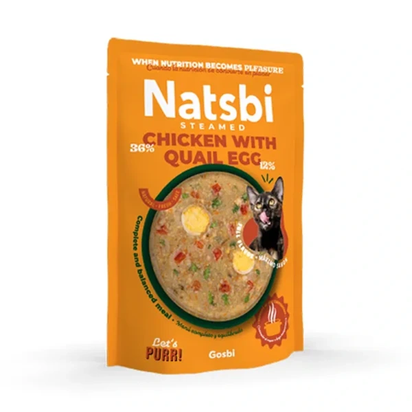 Cat Steamed Chicken Quail Egg, 80 g, Natsbi