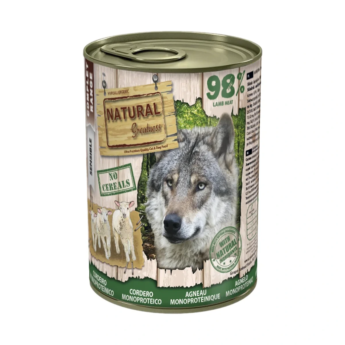 Dog Cordero Monoproteico-Sensible, 400 g, Natural Greatness