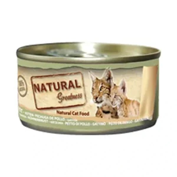 Lata Gato Kitten Pechuga Pollo, 70 g, Natural Greatness
