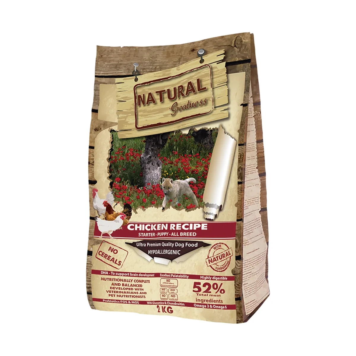 Receta Pollo "Starter-Puppy" (No Cereal), 2 kg, Natural Greatness
