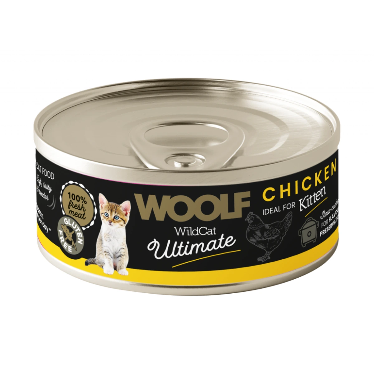 Woolf Ultimate Húmedo Gatito Pollo, 85 g, woolf