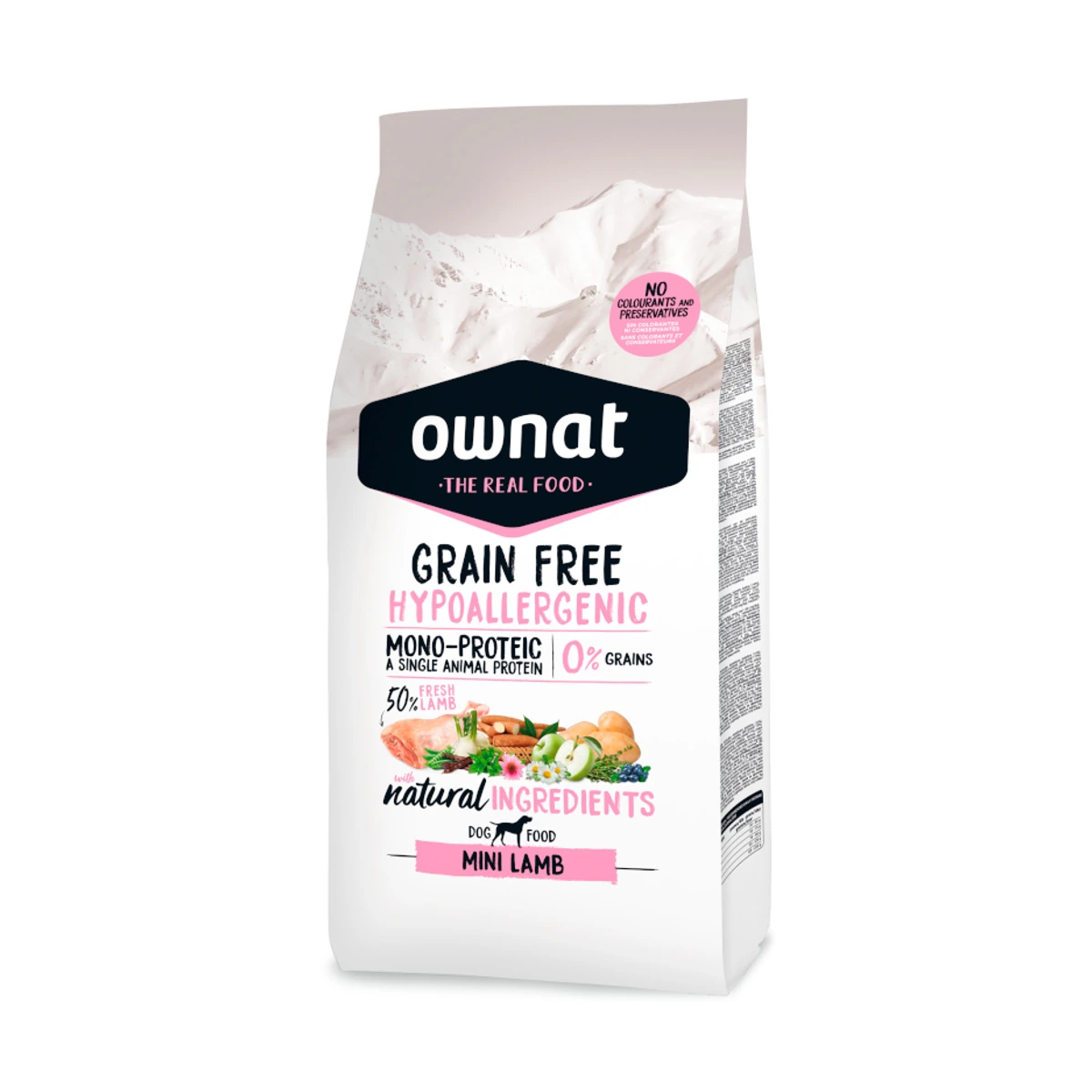 [00701308] Ownat Dog GF HYPO MINI LAMB 3 KG·