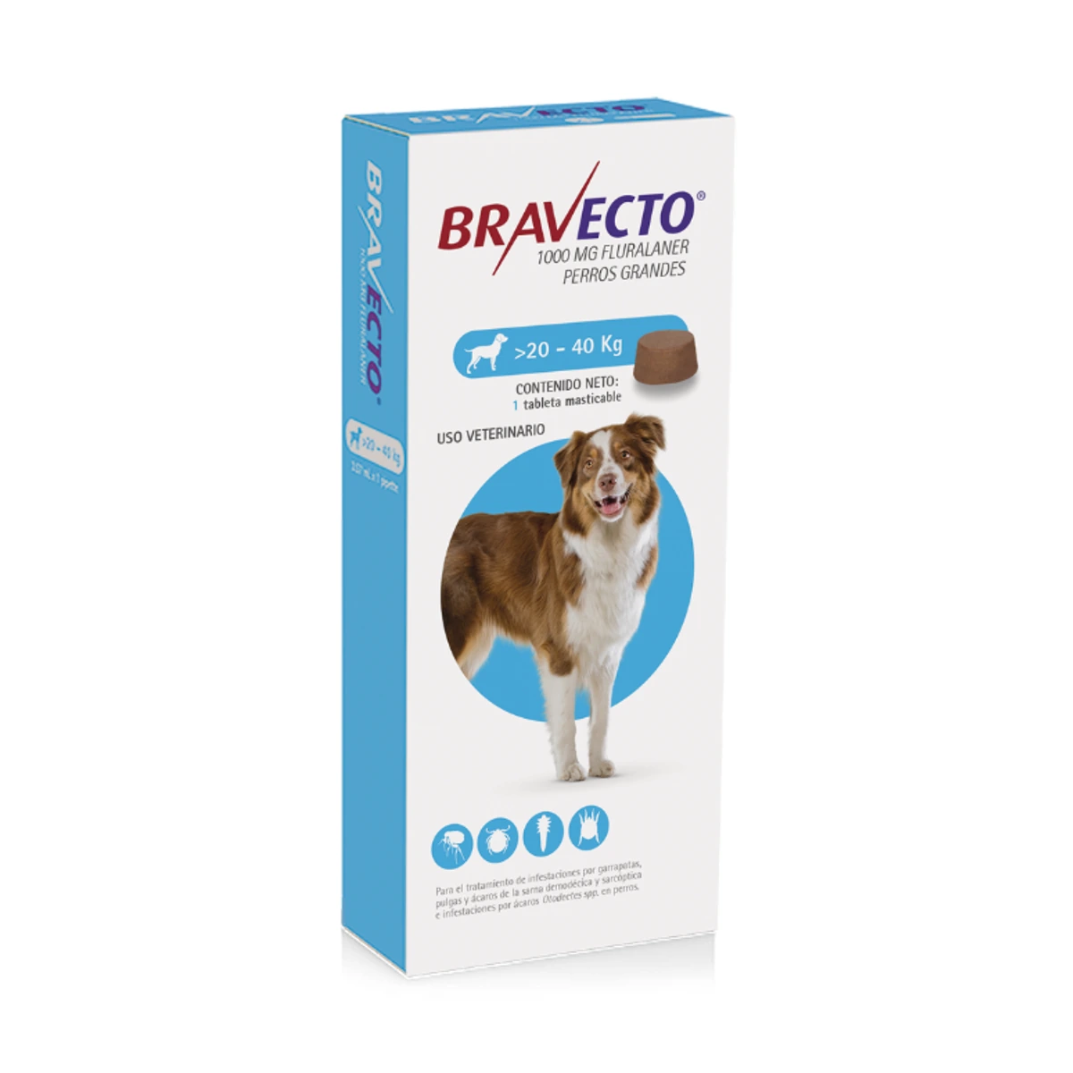 Bravecto perro 1000 mg 20-40 kg