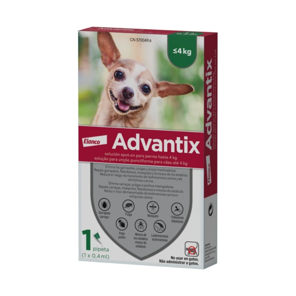 Advantix Pipeta -4 Kg 1 Unid
