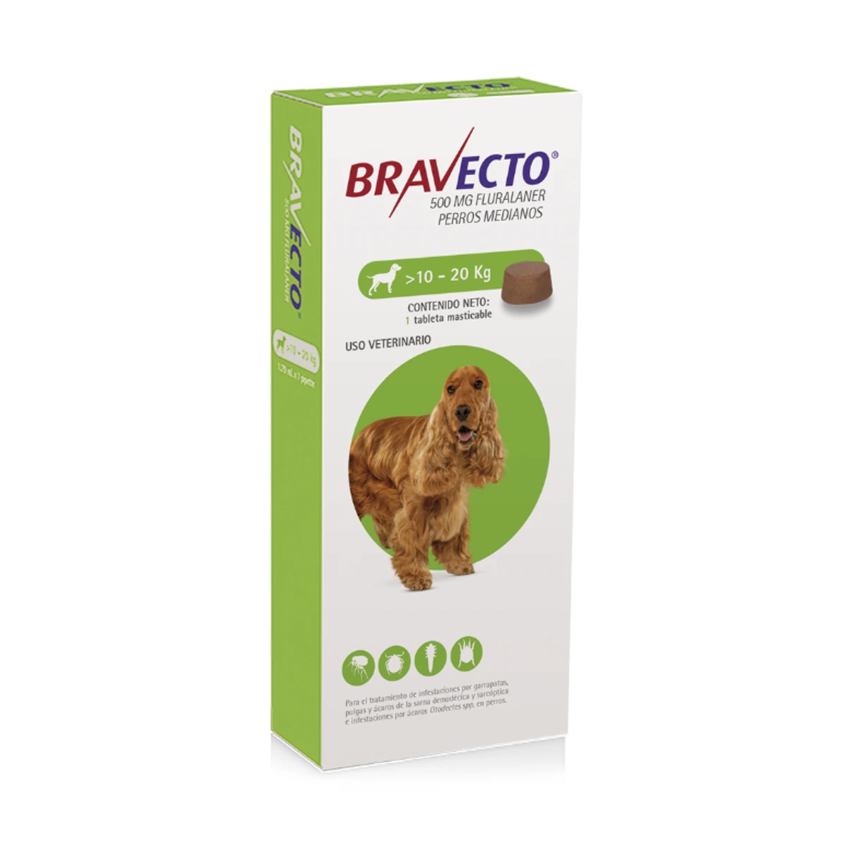 Braveco 500mg fluralaner - >10 - 20kg - 1 comprimido