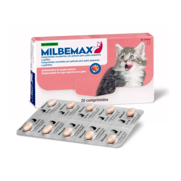 Milbemax Gato Peq 0.5-2kg 4/10 Mg. Sabor 20 Comp.