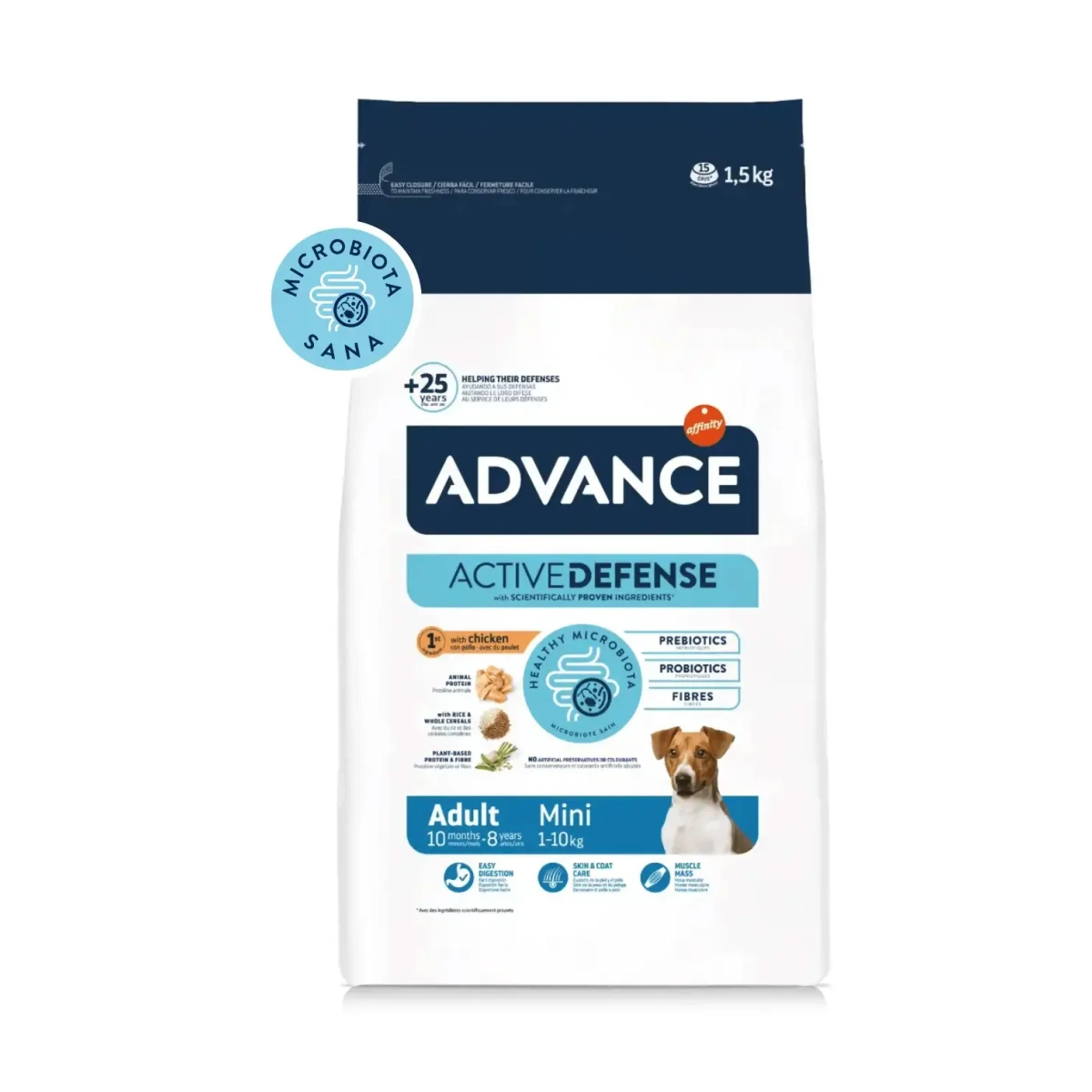 [00607013] Advance Mini Adult Chicken&Rice 1,5 kg·