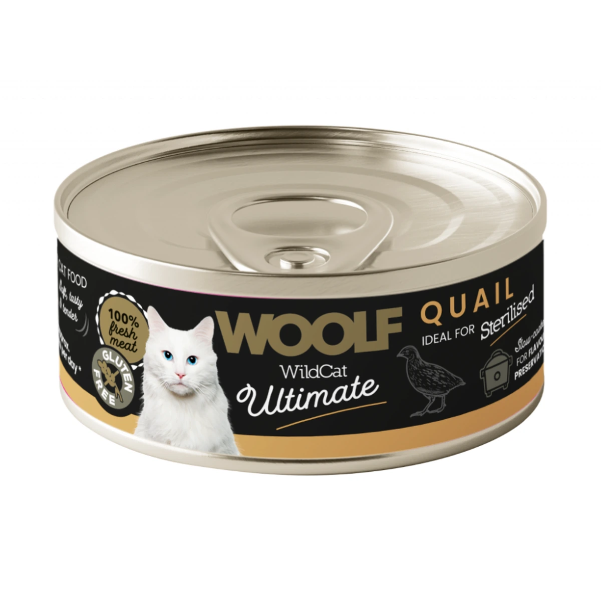 Woolf Ultimate Húmedo Gato Adulto - Esteri Codorniz, 85 g, woolf