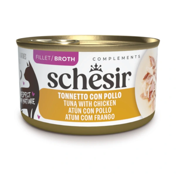 [00910040] Schesir Gato ATUN CON POLLO EN CALDO 70gr·