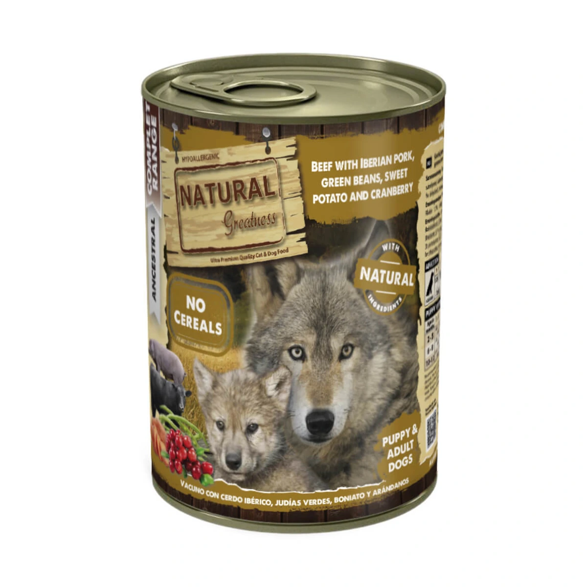 [00626165] Natural G Dog Vacuno con Cerdo ,Judias 400g·