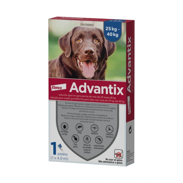 ADVANTIX PERRO 25-40 KG. 1 Pipetas 4ML