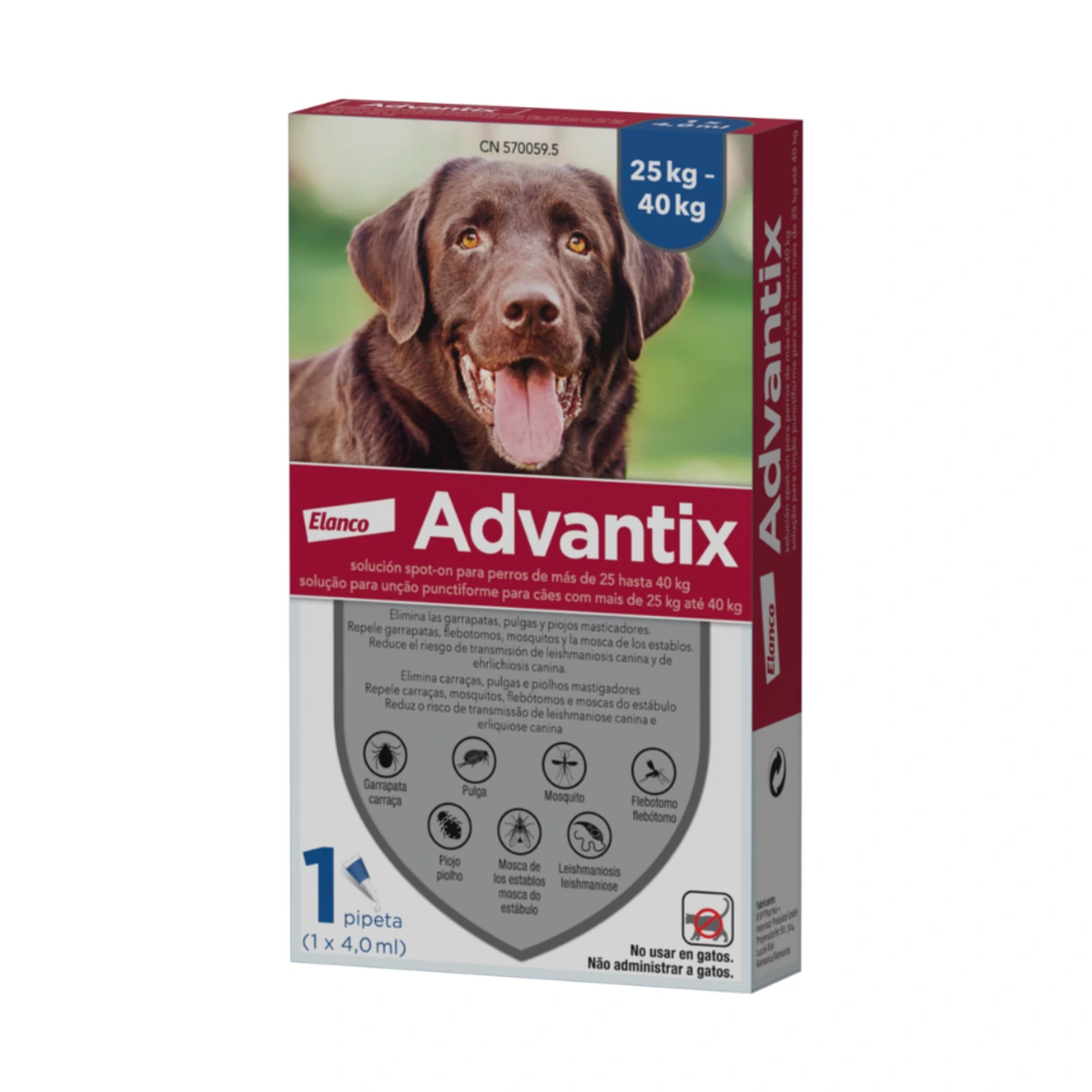 ADVANTIX PERRO 25-40 KG. 1 Pipetas 4ML