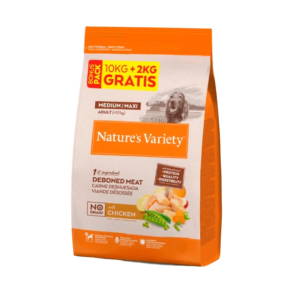 Variety Dog No Grain Med/Max Chicken 10 kg·+2