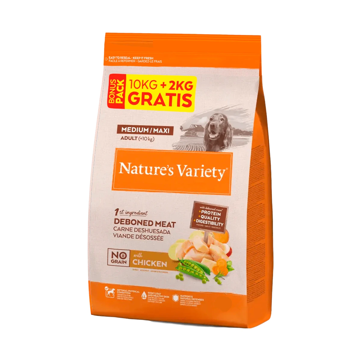 Variety Dog No Grain Med/Max Chicken 10 kg·+2