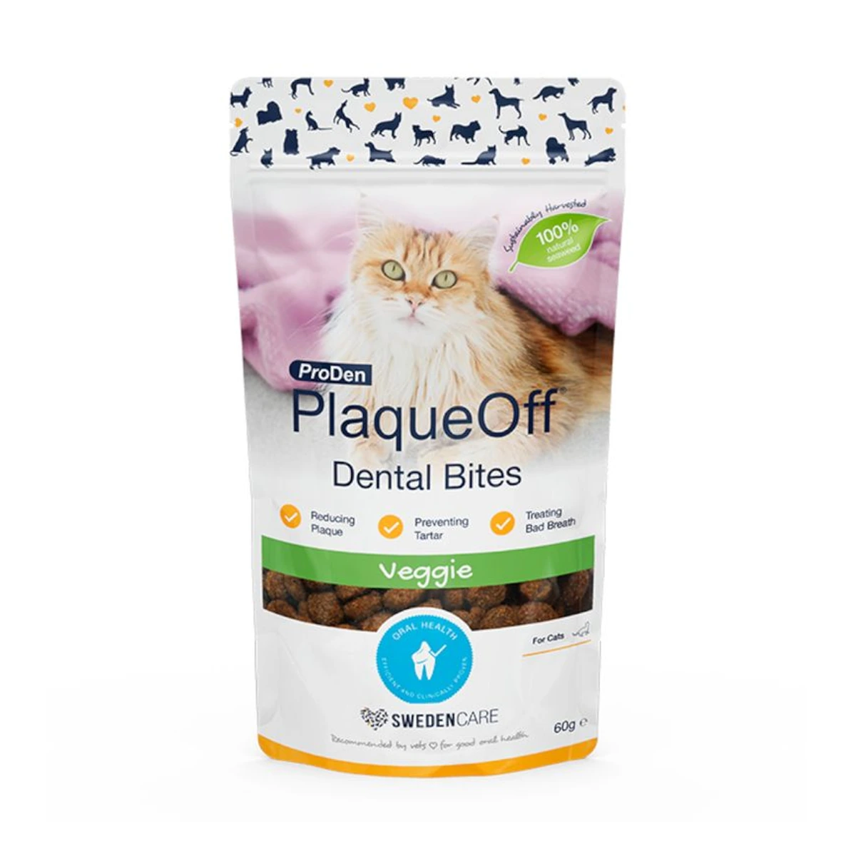 [01310027] PLAQUEOFF DENTAL BITES gato 60 GR -10 KG·